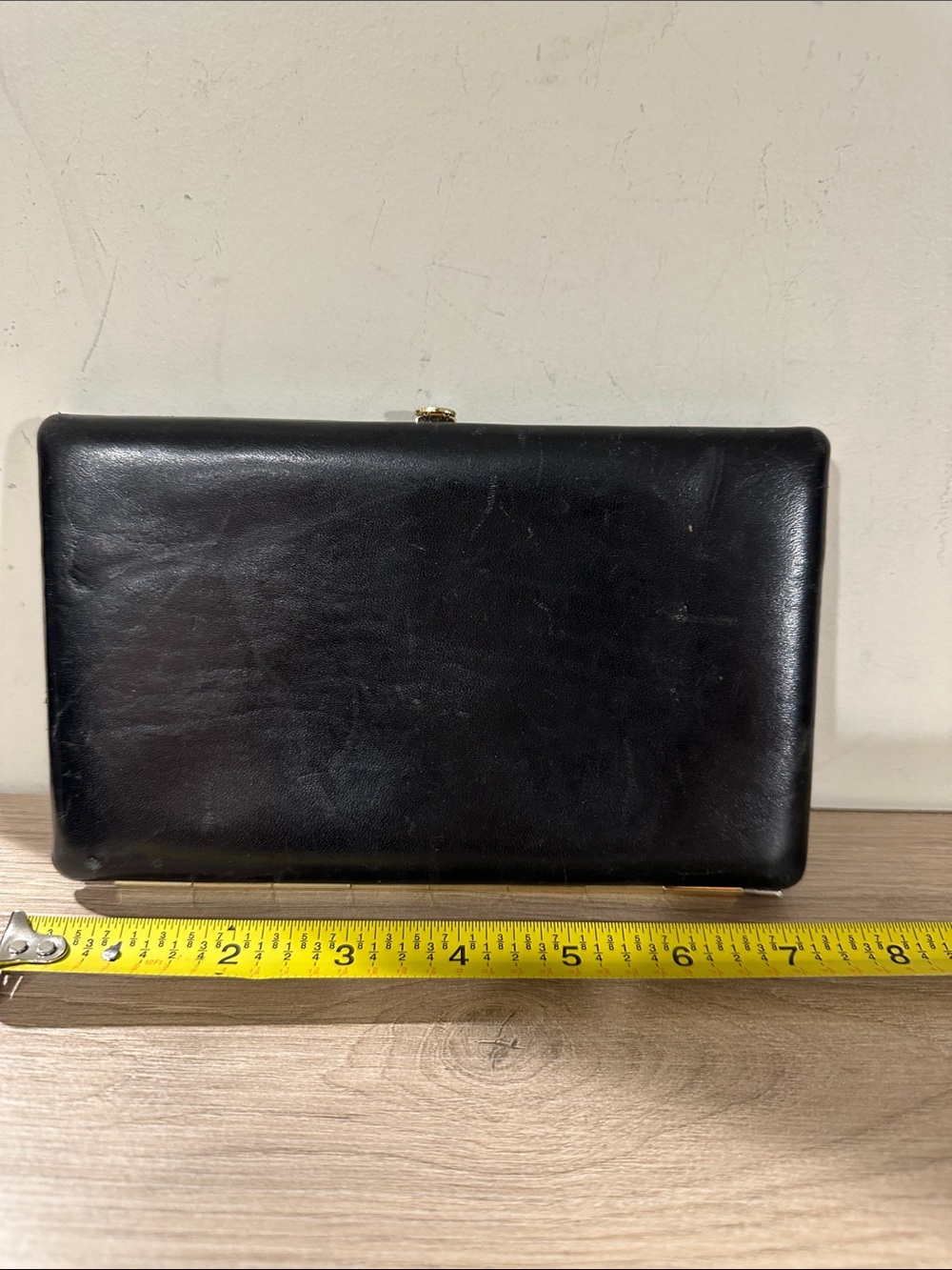 Classic Black Leather Clutch